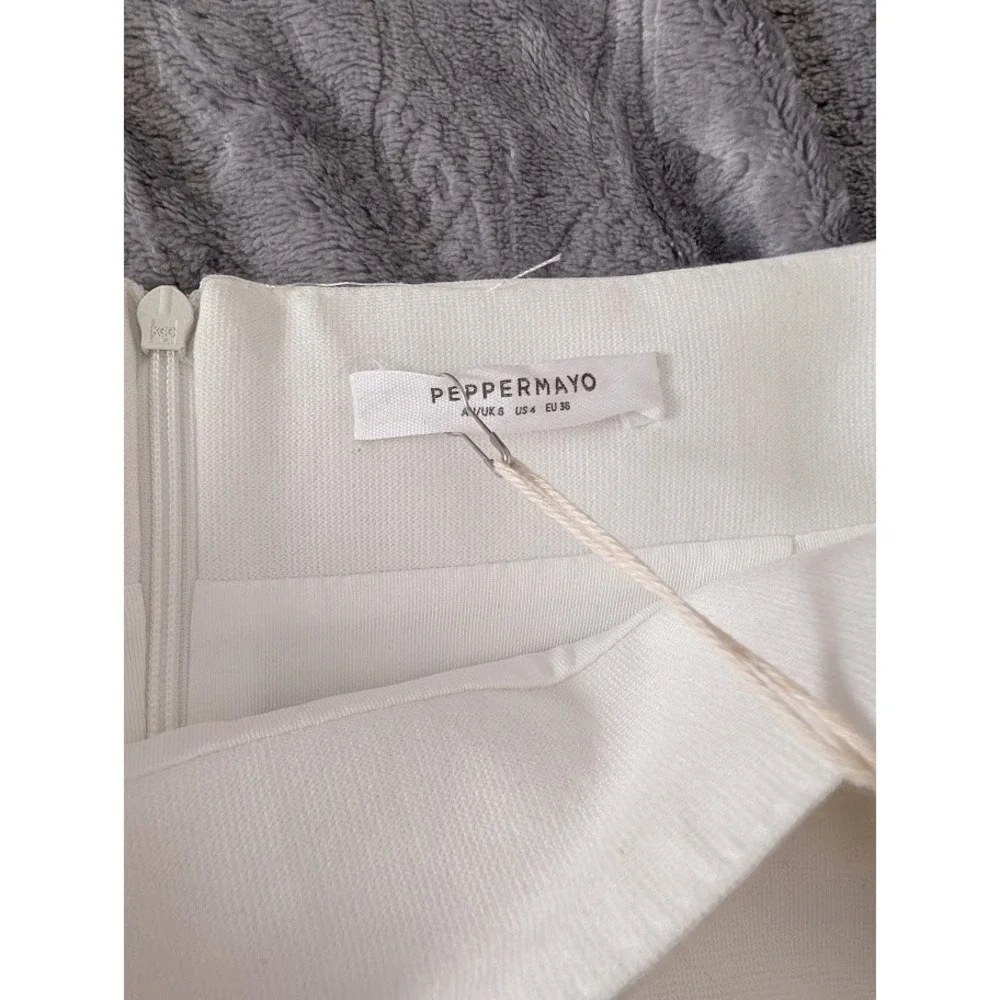 Peppermayo Lucia In Love Skirt White Feather‎ Trim Mini A Line Size 4 NEW Bridal